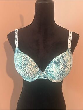 Victoria's Secret Teal Snake-Print 34C Bra